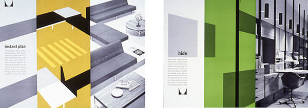 2: Magazine Advertisements: "Instant Plan," 1963; "Hide Clutter," 1963. | How Design Legend Irving Harper Created The Herman Miller Logo #miller #irving #harper #advertising #ad #layout #herman #editorial
