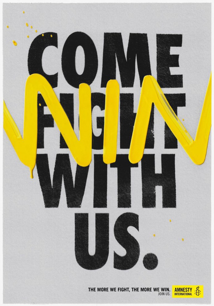 Amnesty International Print Advert By DDB: The Thrill of Victory