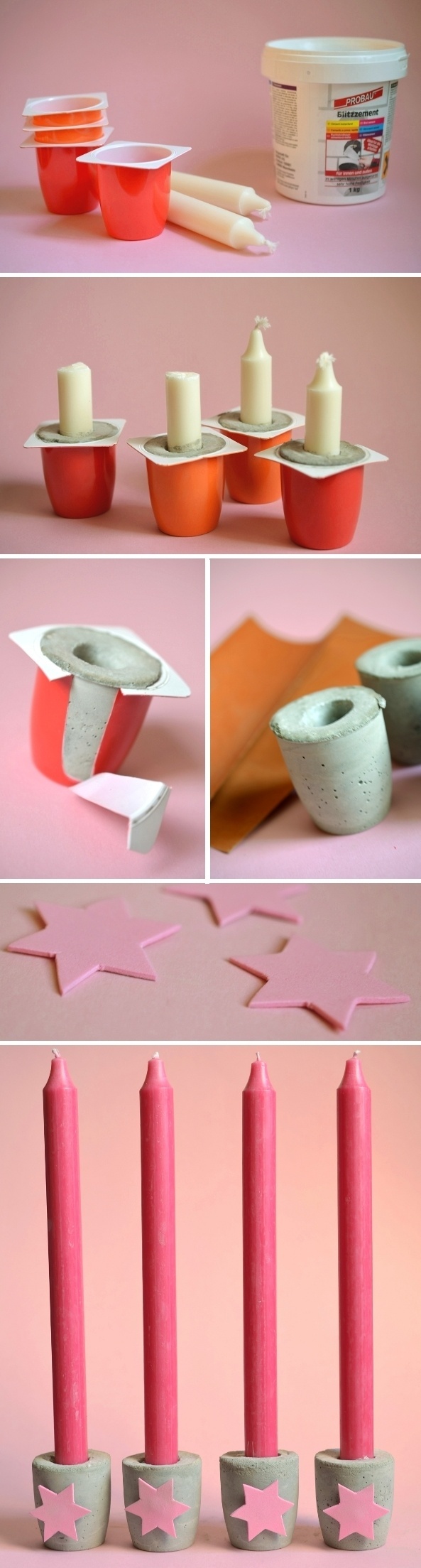 Anleitung für selbstgemachte Kerzenhalter aus BlitzzementKerzenhalter #candles #concrete #do #it #youself #decoration