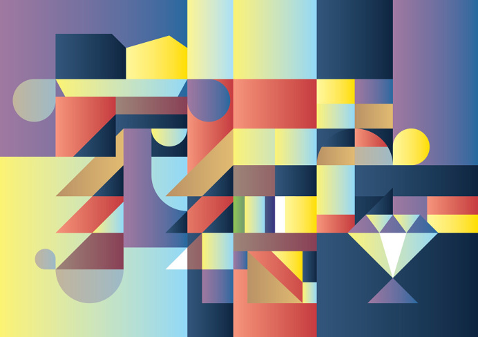 Nod Young, shapes, color, bright, fun