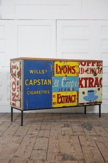 Homestyle / repurposed enamel sign furniture #furniture
