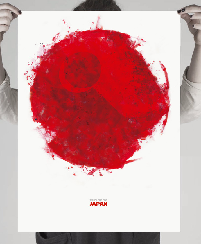 #minimal #poster #japan #star_wars #death_star #red