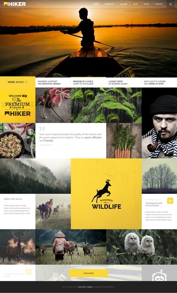 HIKER Photography WP Theme on Web Design Served #grid