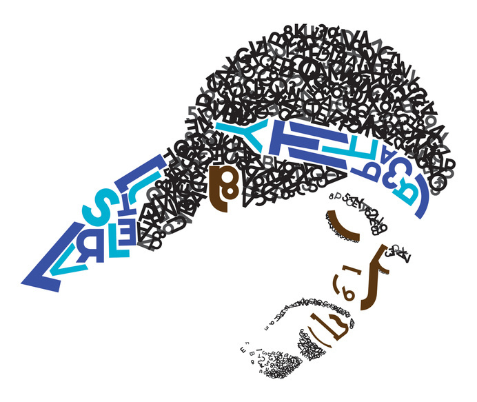 Jimi Hendrix Typographic Portrait by Matt Hodin www.Behance.net/MattHodin
