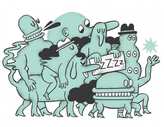 http://ercolano-design.tumblr.com/post/22135740883/the-sleep-parade-an-in-progress-shot-of-a-piece #abstract #illustration #design #characters