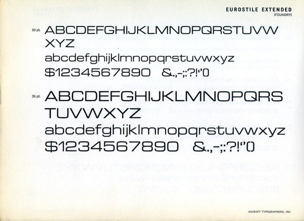 Eurostile Extended type specimen #type #specimen