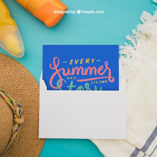 Summer concept with postcard Free Psd. See more inspiration related to Mockup, Card, Summer, Template, Beach, Sea, Sun, Holiday, Mock up, Decoration, Hat, Postcard, Pineapple, Decorative, Vacation, Templates, Summer beach, Sunshine, Aloha, Up, Towel, Season, Concept, Holiday card, Postal, Composition, Mock, Summertime and Seasonal on Freepik.