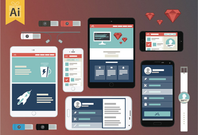 Flat Responsive Mockups