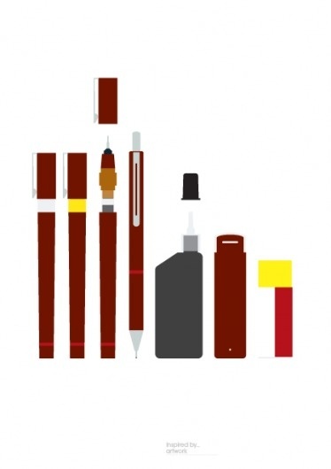 Print-Process / Product / Artwork #rotring #process #pens #print #illustration
