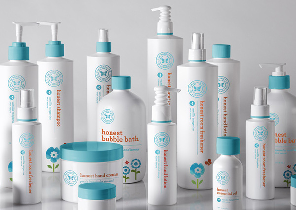 Bathroom ProductsThe Honest company brand was eventually applied to bath and baby products as well as kitchen and laundry products. #packaging #design #mint