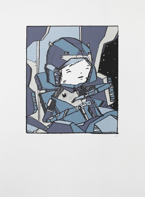 Ghost Patrol #ghost #krap #print #patrol #shapes #space #black #artwork #screen #stupid #handmade #minimal #art #purple #blue