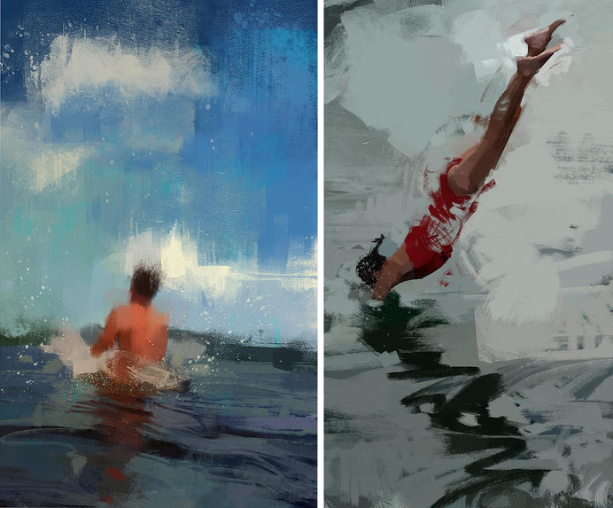 art, fine art, swimming, swim