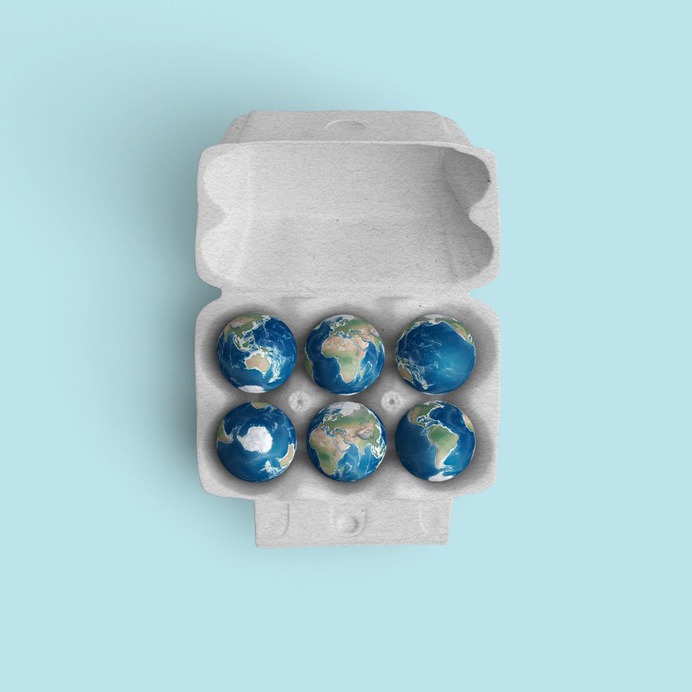 Fragile! #colourful #colorful #color #colour #digitalart #art #photoshop #mashup #collage #egg #eggs #goodegg #carton #eggcarton #earth