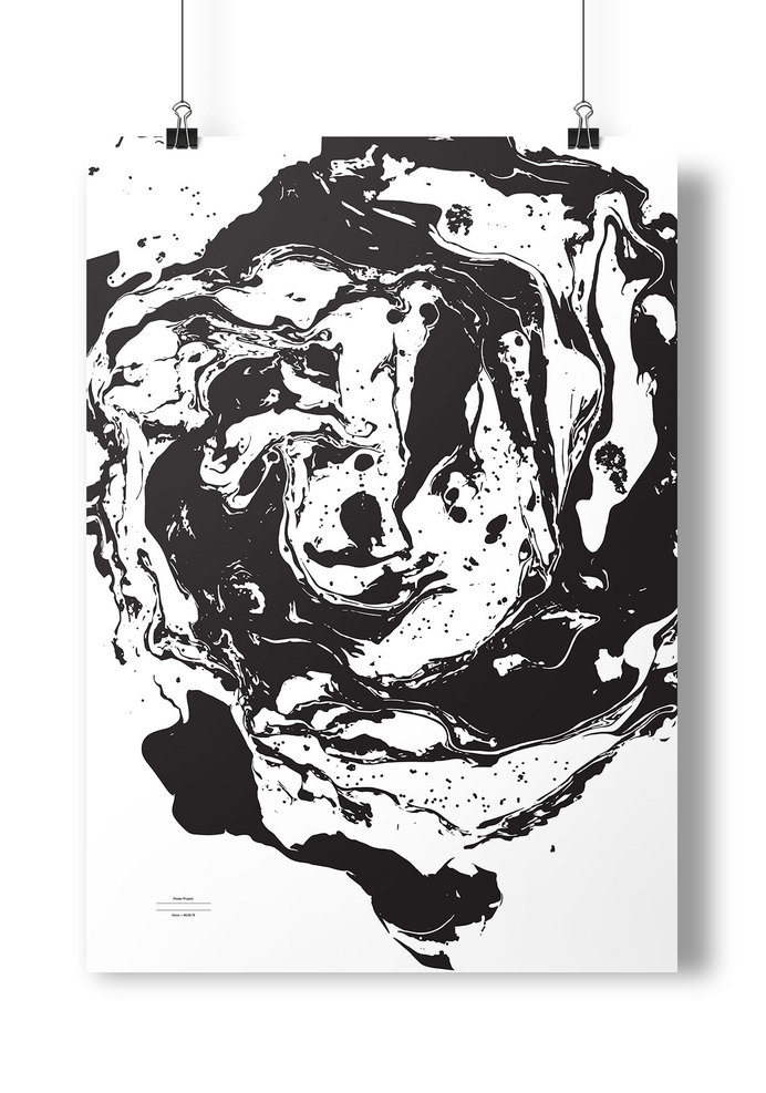Poster Project #ooze #white #spiral #black #monochrome #liquid #marble