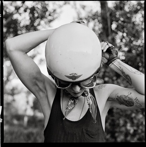 this isn't happiness™ photo caption contains external link #tattoo #helmet #woman #ride