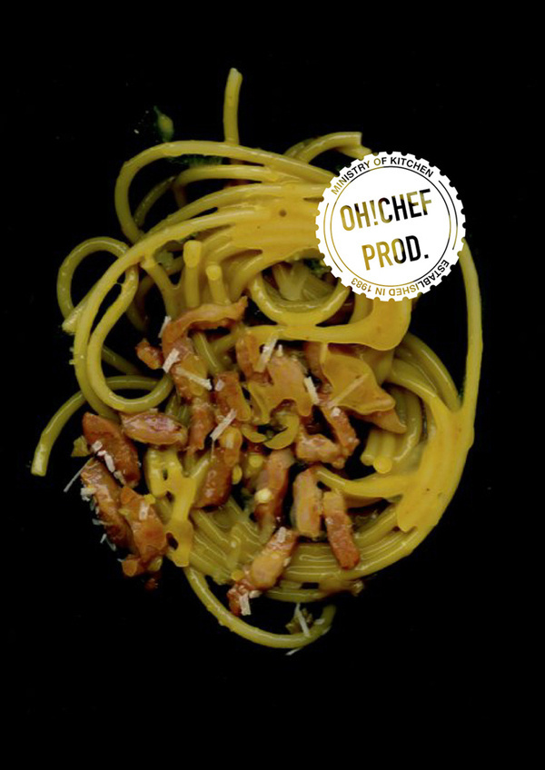 O H ! C H E F demone #ohchef #lettering #pasta #design #graphic #demone #chef #poster #carbonara #scan