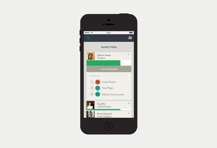 An employee's dashboard on an iPhone – Up #ui