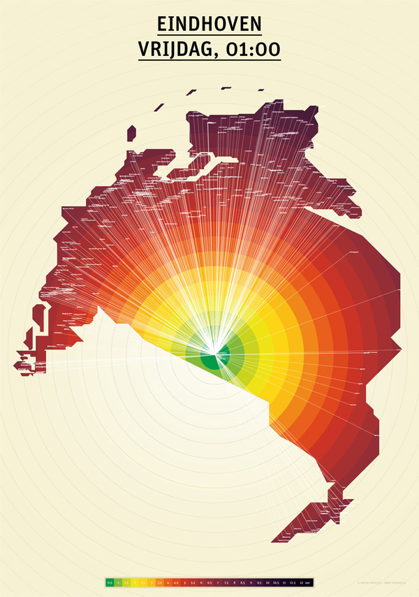 TIMEMAPS - Eindhoven 01:00h #netherlands #timemaps #map #the