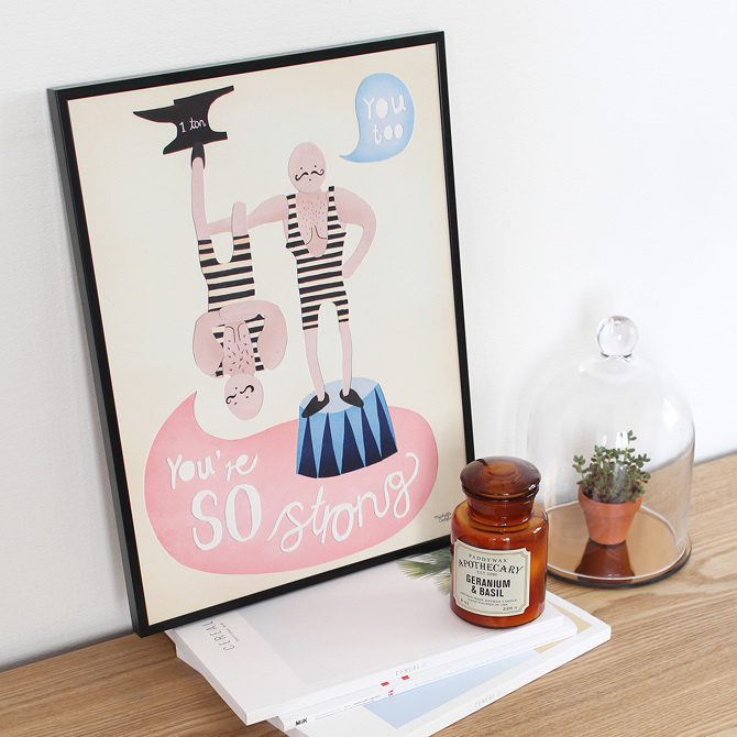 #nordic #design #graphic #illustration #danish #bright #simple #nordicliving #living #interior #kids #room #poster #strong #man #circus