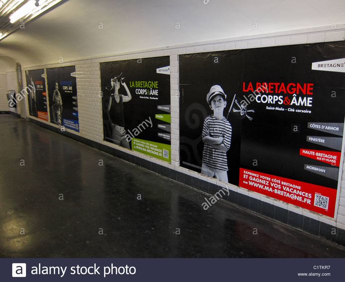 Paris, France, French Travel Advertising Posters in Hallway of Metro Stock Photo, Royalty Free Image: 35577787 - Alamy