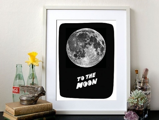 MOON Art Print Wall Art SPACE by littlejoisel on Etsy #typography #photograph #space #moon #galactic