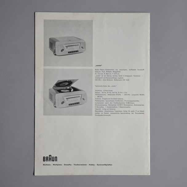 Braun new range brochure Otl Aicher 1955 via www.dasprogramm.org