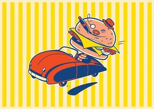 Timba's News Dept. #character #illustration #retro #burger