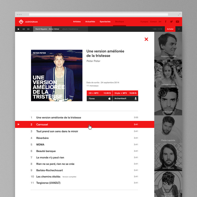 Audiogram by Philippe Gauthier and DeuxHuitHuit #website #web