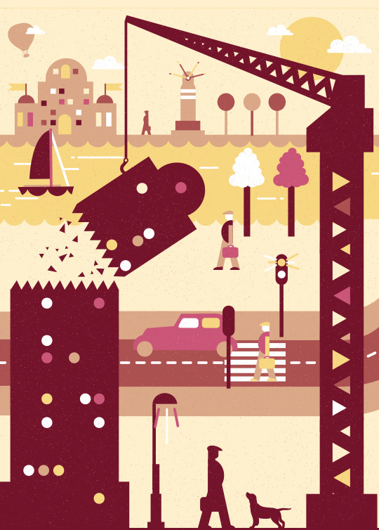 #illustrations #city #vector #poster #art #tpienczak #game #car #pepole #water #plane #man #street #streetart #western #horse #boat #bank #c