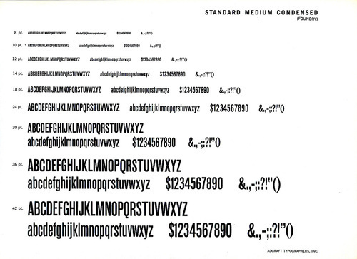 This is Standard/Akzidenz Grotesk Medium Condensed. #type #specimens #typography