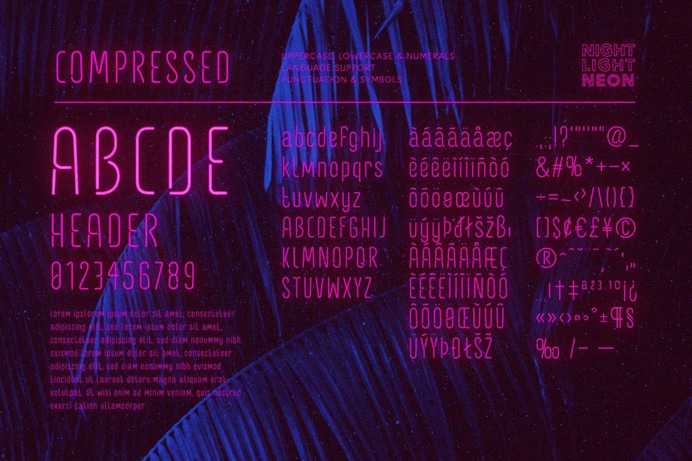 Retro Neon Font Collection by Wing's Art Studio