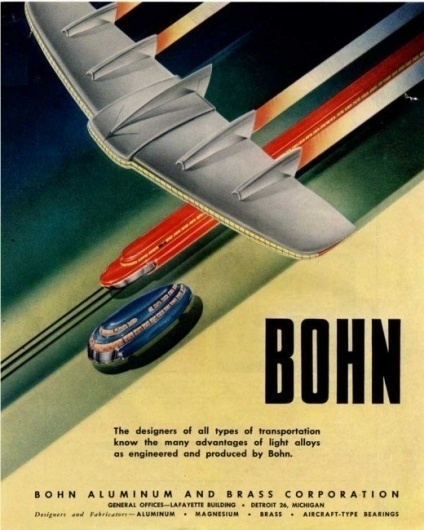 Vision of the future - Wall to Watch #futuristic #illustration #transport #bohn #vintage #poster #50s