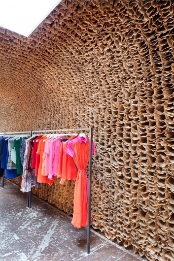 tacklebox: OWEN store interior composed of 25,000 brown paper bags #interior #brown #bags #fashion #paper