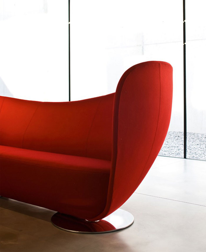 Upholstered Leather Sofa by Peter Harvey