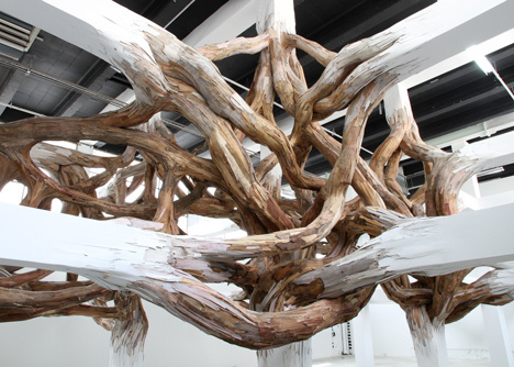 Baitogogo by Henrique Oliveira at Palais de Tokyo #wood #sculpture #environment #oliveira