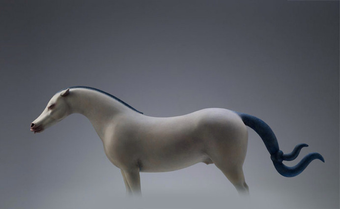 Surreal Animal Sculptures Carrying Monumental Elements of Nature by Wang Ruilin sculpture copper animals #sculpture #horse