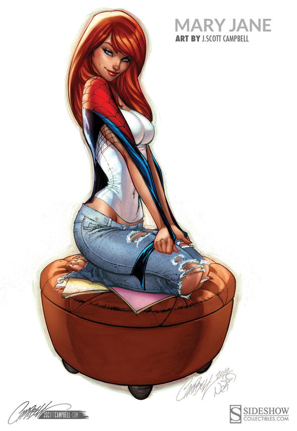 Mary Jane Sideshow Statue Print Artwork by J Scott Campbell on deviantART