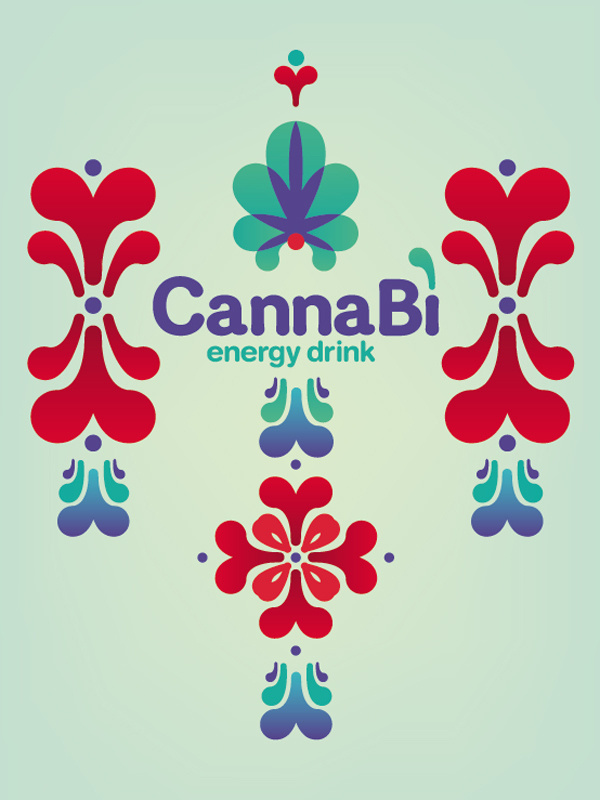 Canna Bì Energy Drink on Behance #pattern #packaging #drink #graphic #colours #poster #energy