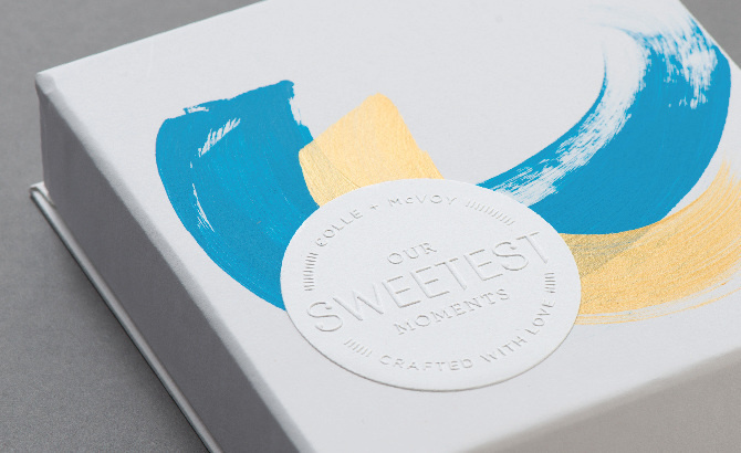 C+M valentine's day - Graphic Design portfolio of Marina Groh #valentines #emboss #direct #painted #print #letterpress #sweet #chocolate #craft #paint #mail #day #gold #mailer #love #typography