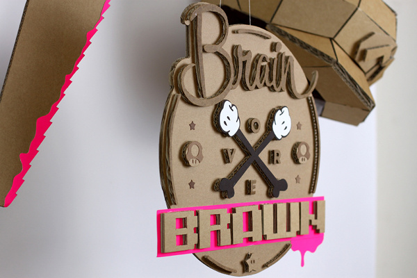 Brain over brawn by Munye&Co Studio #blood #font #nintendo #mario #munyeco #munye&co #cardboard #brain #geometric #pixel #tipography #illustration #hat #kill #bross #studio #papercraft #type #face