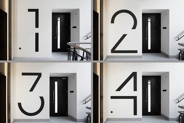 Bespoke floor numbers. Pic courtesy of Jack Hobhouse. #signage #graphic #inspiration #design