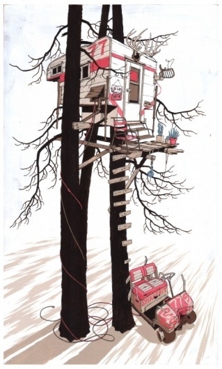 2008 | Adam Karig Haynes #stickfort #cavavan #treehouse #illustration #adam #painting #haynes