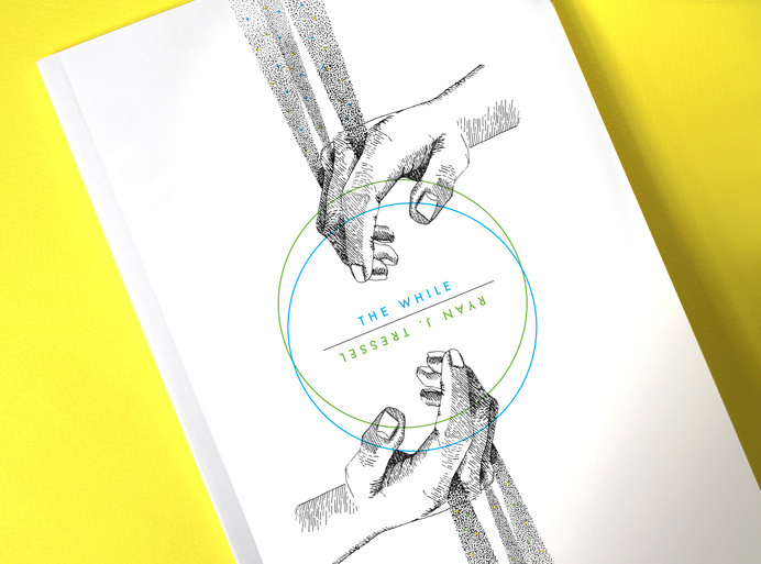 The While #jacket #marks #color #design #book #stippling #cover #illustration #hatch #typography