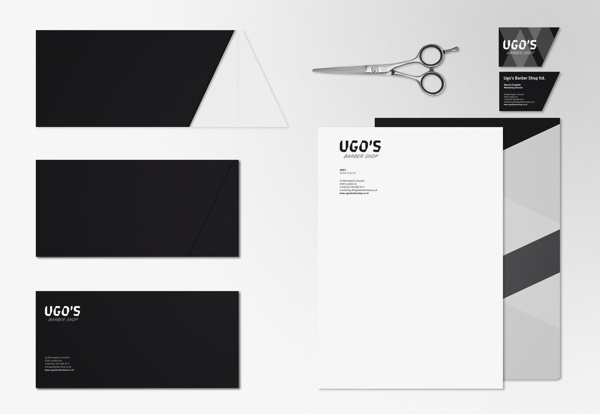 UGO's Barber Shop / identity #cut #business #card #barber #shop #scissors #black #identity #stationery #logo