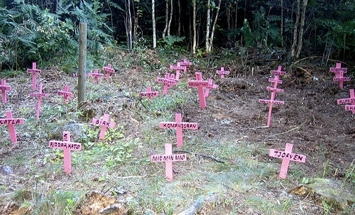 Environmental installation at festival | Flickr - Photo Sharing! #pink #cross #snask #graveyard #churchyard