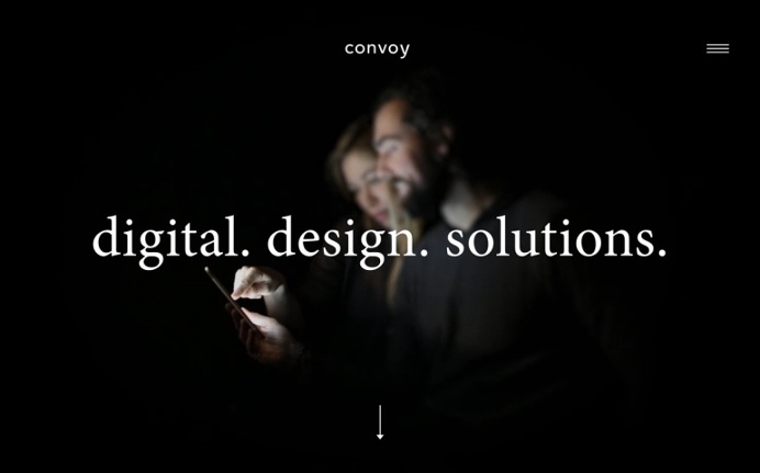 Convoy interactive digital design solutions studio germany modern black dark beautiful typography website webdesign award site of the day mi