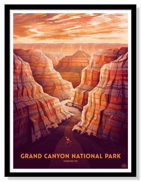 Grand Canyon National Park Poster. Love the layered colors, composition and atmospheric depth.
