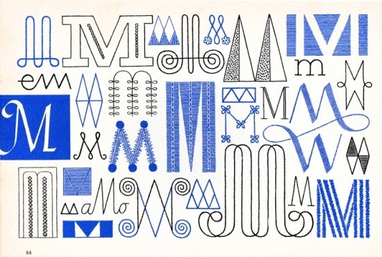 M, Embroidery Letterforms, Present and Correct