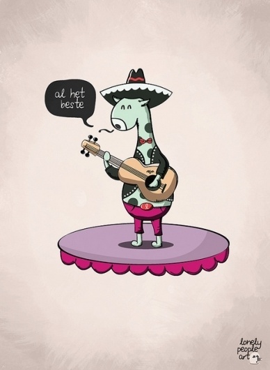 11th July 2011 : All The Best | Flickr - Photo Sharing! #drawings #giraffe #print #illustration #art #singing #lonelypeopleart