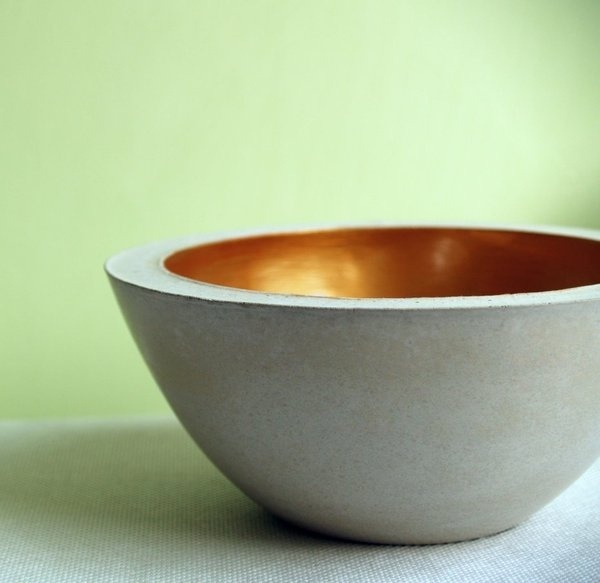 Misa na klucze i drobne #concrete #bowl #vessel #gold #ceramic